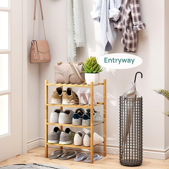 viewcare Small Shoe Rack, 4-Tier Rack