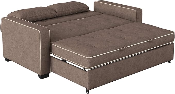 Serta Ainsley 72.6" Convertible Sleeper Sofa, Queen Size, Dreamcoil Comfort