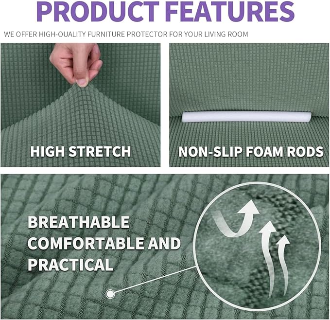 ZNSAYOTX Super Stretch Couch Cover Love Seat Sofa Covers