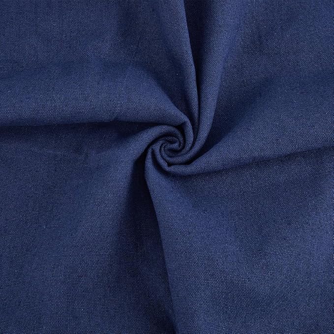 59 Inch Navy Blue Linen Cotton Quilting Fabric by The Yard Canvas Embroidery