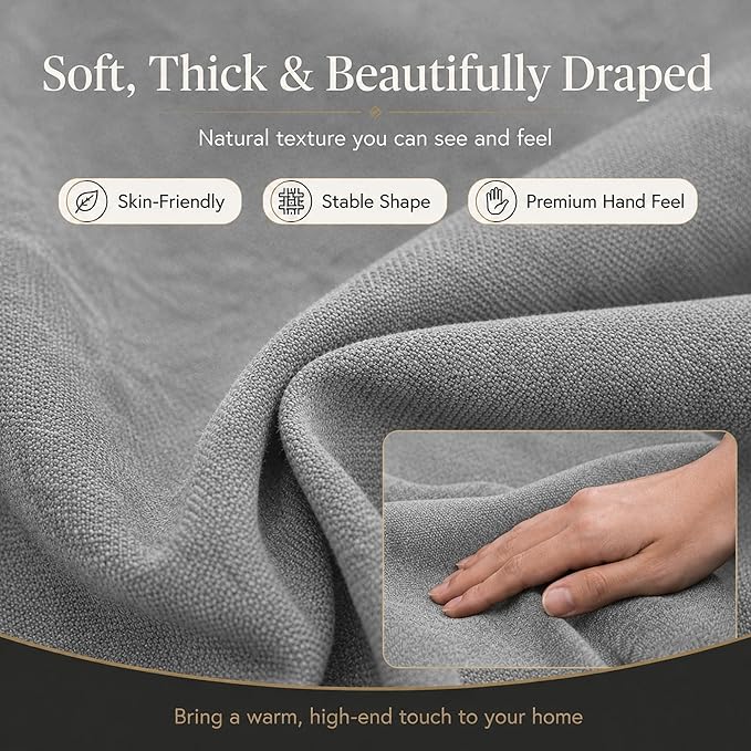 Mini Chenille Linen Blend Upholstery Fabric by the Yard, 57 Inch Wide Soft
