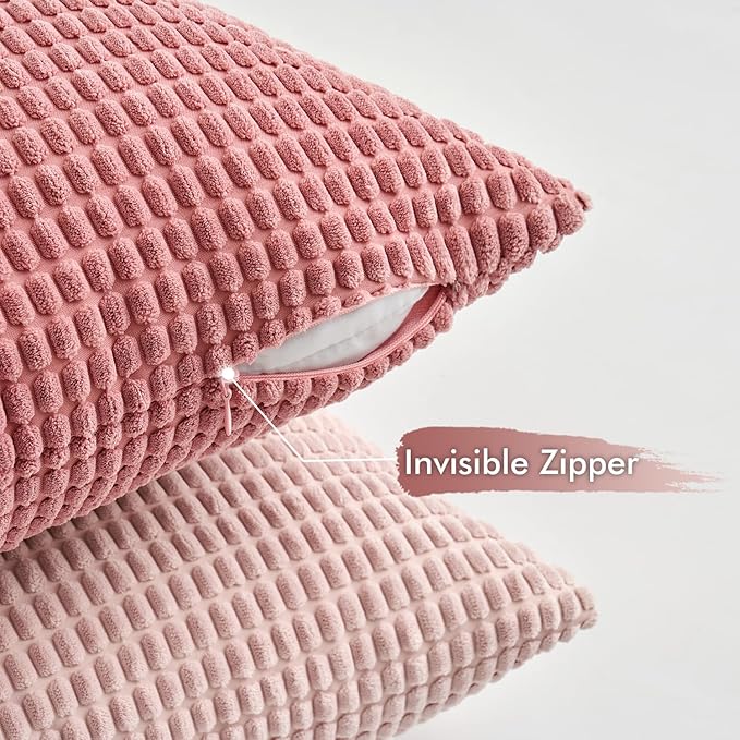 MIULEE Aesthetic Pink Spring Decorative Pillow Covers 18x18 Inch Set of 4