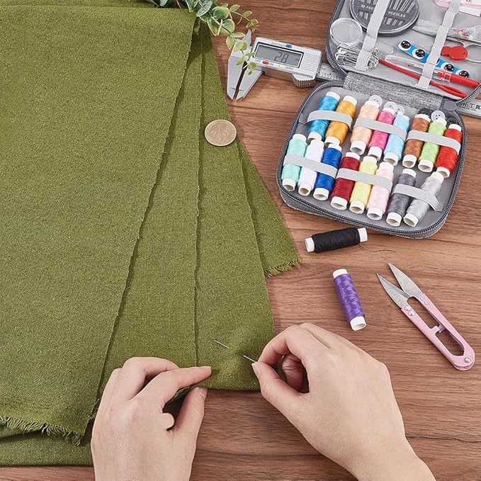 59.06 Inch Sage Green Linen Embroidery Fabric Needlework Cloth Soild Fabric