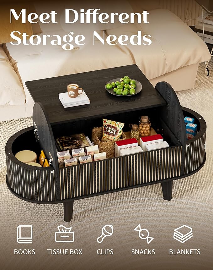 Oval Lift Top Coffee Table