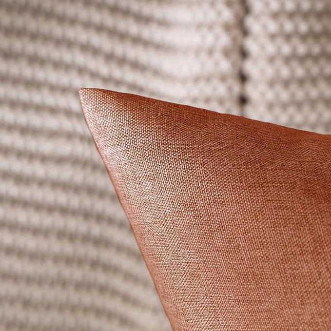 MIULEE Pack of 2 Decorative Outdoor Solid Waterproof Throw Pillow Covers Faux