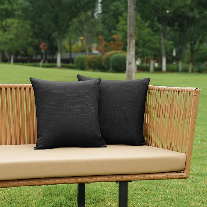 NiNi ALL Pack of 2 Decorative Outdoor Waterproof Pillow Covers Square Garden