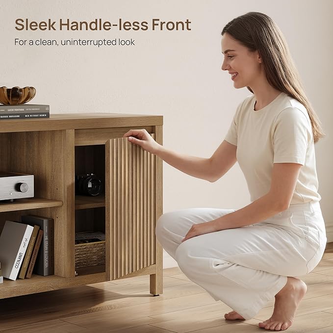 SICOTAS Fluted TV Stand for 55 65 inch TV