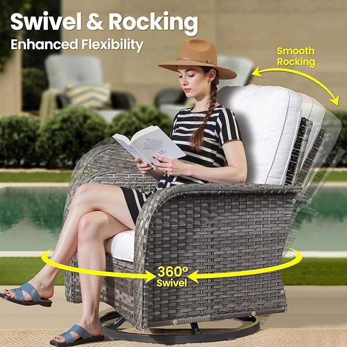 ovios 8-Piece Patio Furniture Set, Outdoor Wicker Sofa