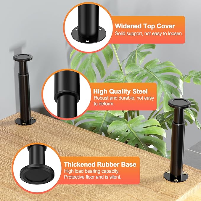 Wlrrcwdttc 4 Pcs Adjustable Bed Center Support Legs 10-17 inch