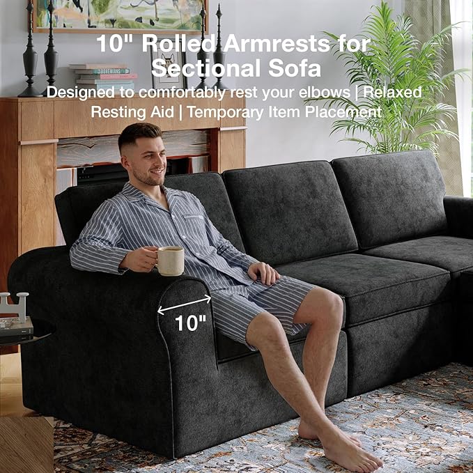 Novilla 138" Modular Sectional Sofa, Modular Sectional Couches