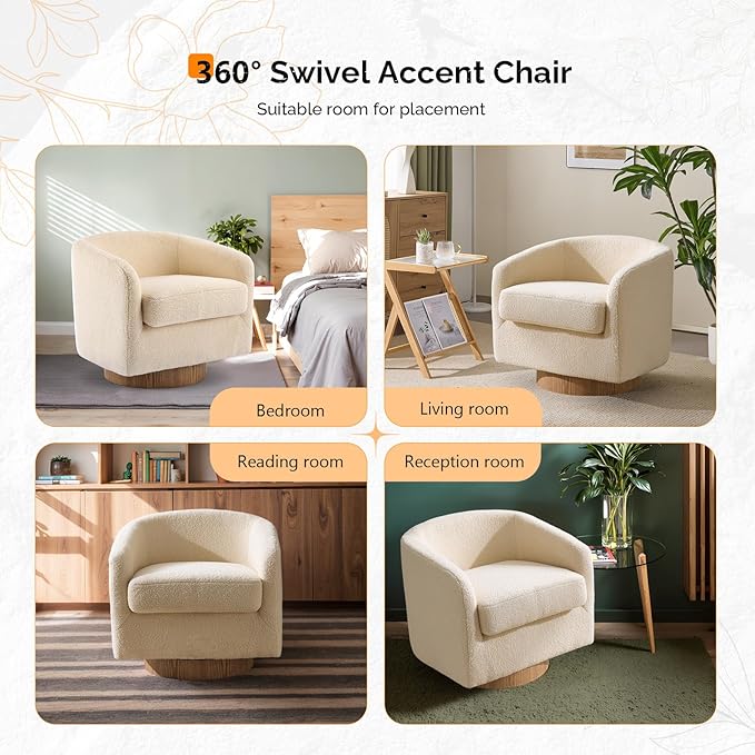 VINGLI 360°Swivel Accent Chair