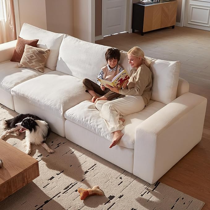 Cloud Couch Sectional 146.5'' Oversized Modular Deep Seat Sofa L Shaped Comfy