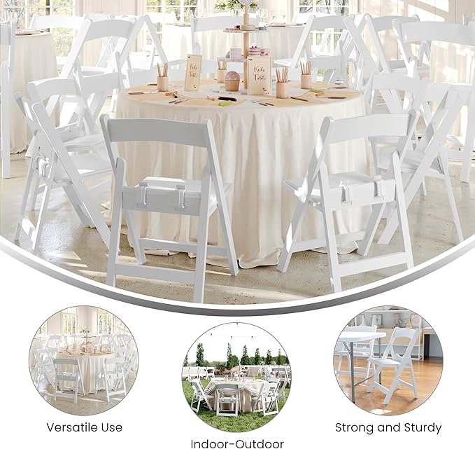 Flash Furniture HERCULES Kids White Resin Folding Chair