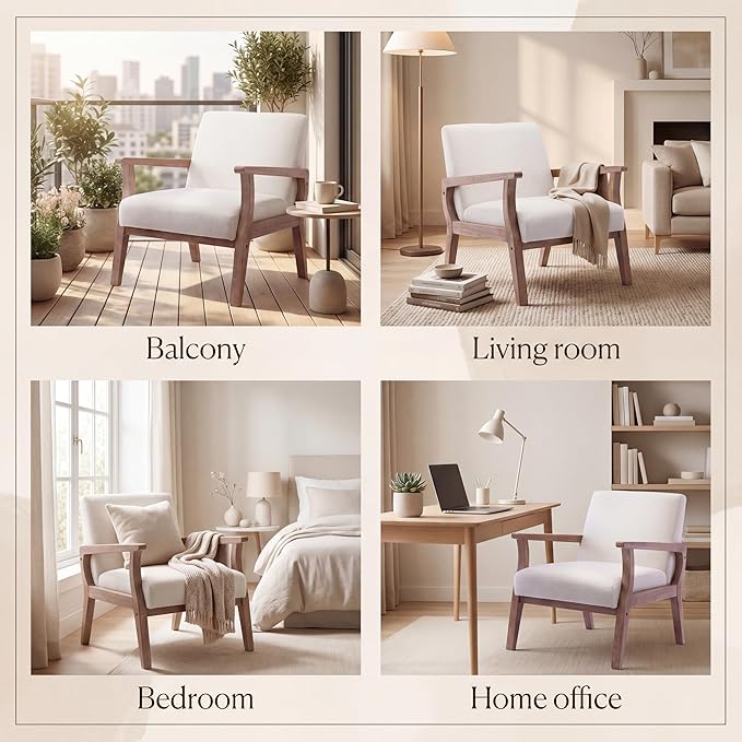 Beige Accent Chairs Set of 2