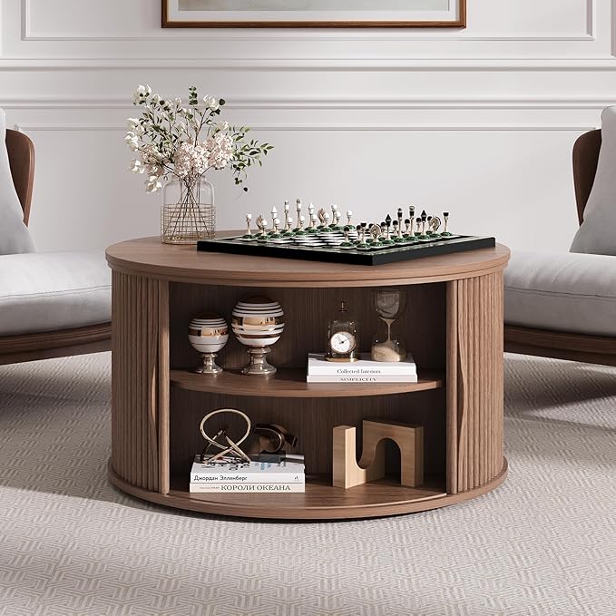 SULIVES Round Coffee Table