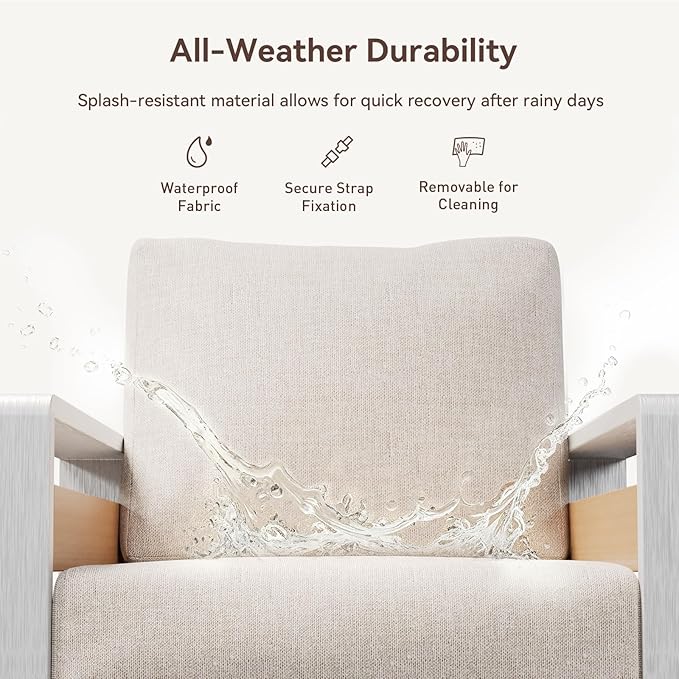 Aoxun Aluminum Patio Furniture Set, 7 Seats Luxury Metal Patio Conversation Sets
