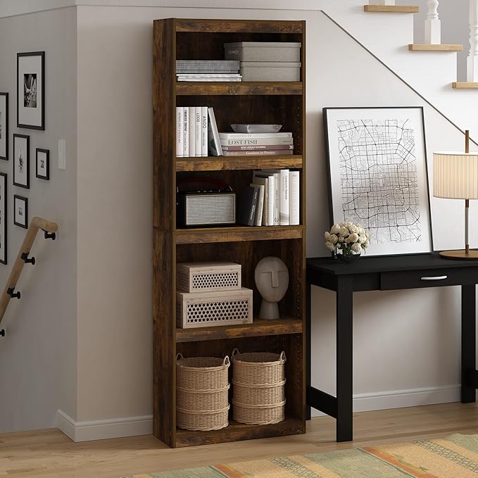 Furinno Jaya Book Shelf, 5-Tier Bookshelf,