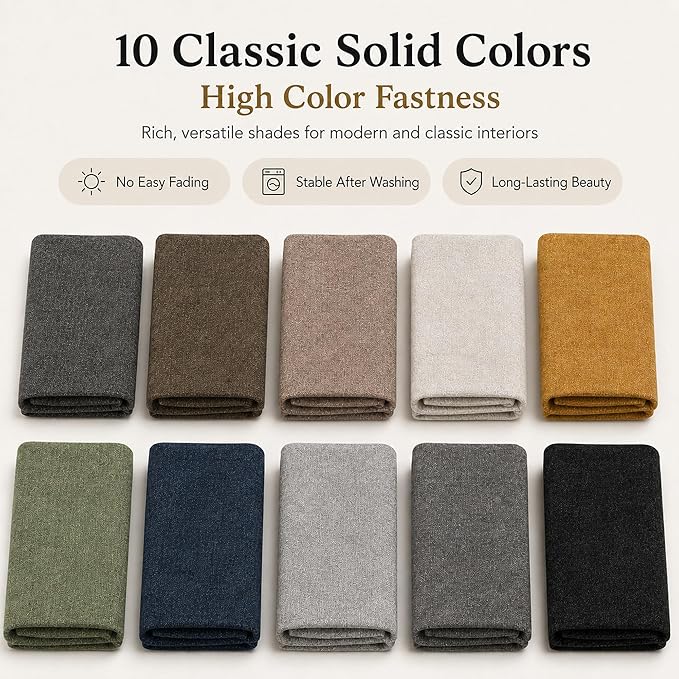 Mini Chenille Linen Blend Upholstery Fabric by the Yard, 57 Inch Wide Soft