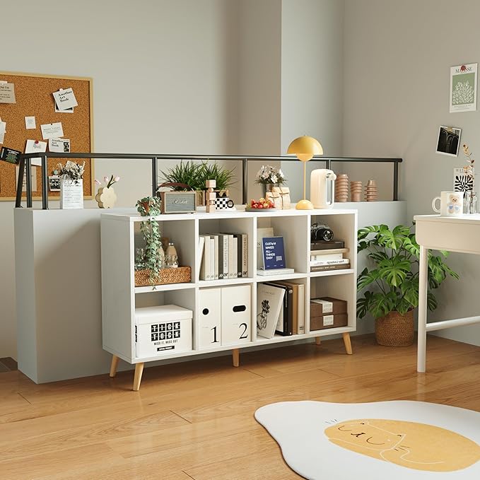 8-Cube Bookshelf 2 Tier Modern Bookcase