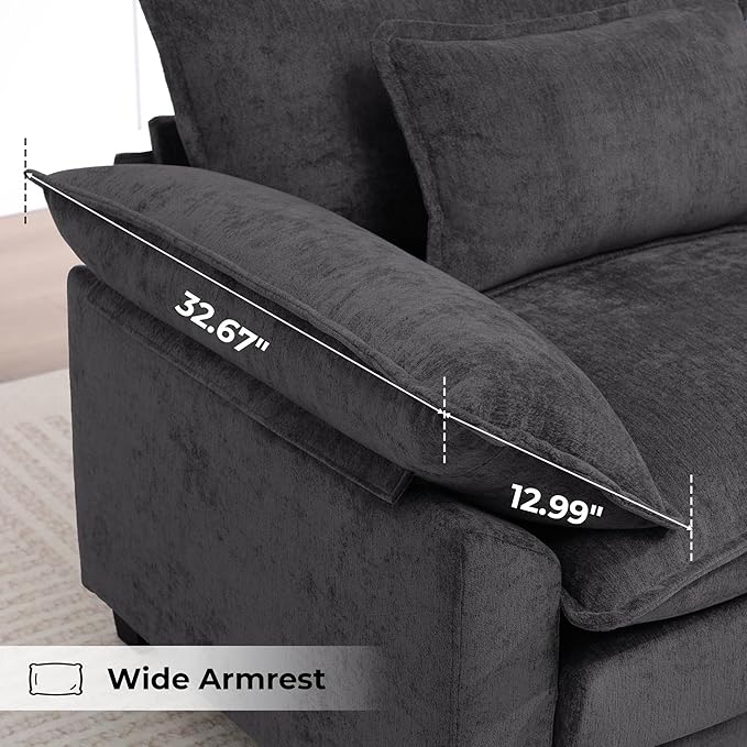 Oversized Accent Chair, Modern Upholstered Armchair Cloud Sofa Chair