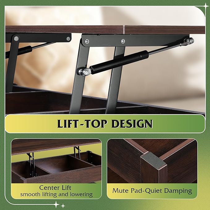 WLIVE Coffee Table, Lift Top Coffee Table