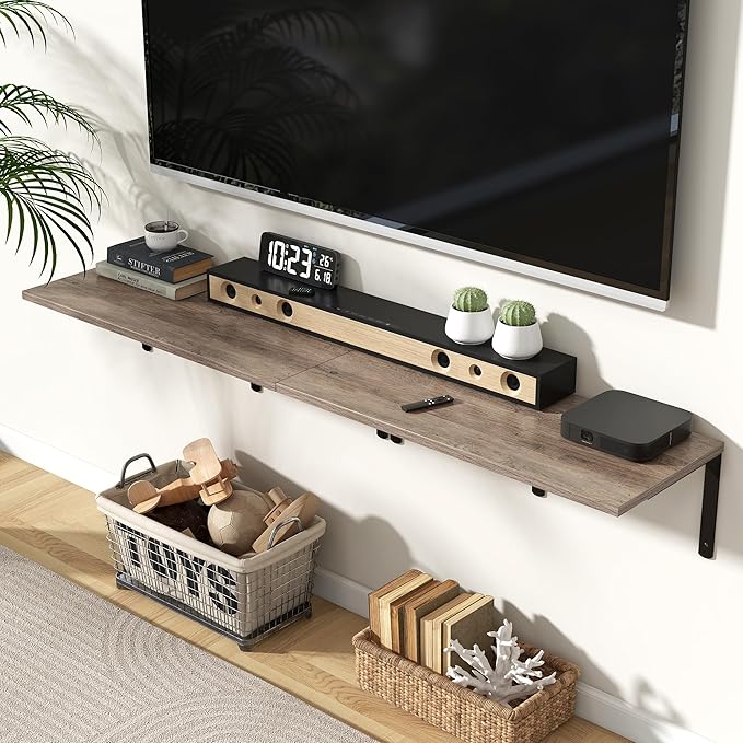 Fun Memories Floating Shelves for Wall, 12 Inch Deep Floating Shelves Set of 2