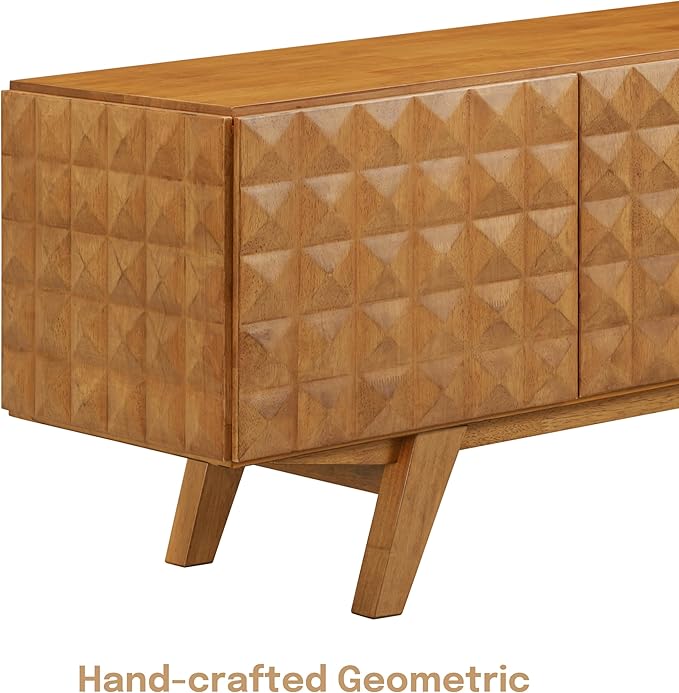 NTC Sapa Mid-Century Modern Solid Wood TV Stand 4-Door Media Console