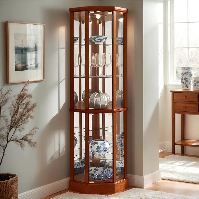 Corner Curio Cabinet, Wine Bar China Cabinet