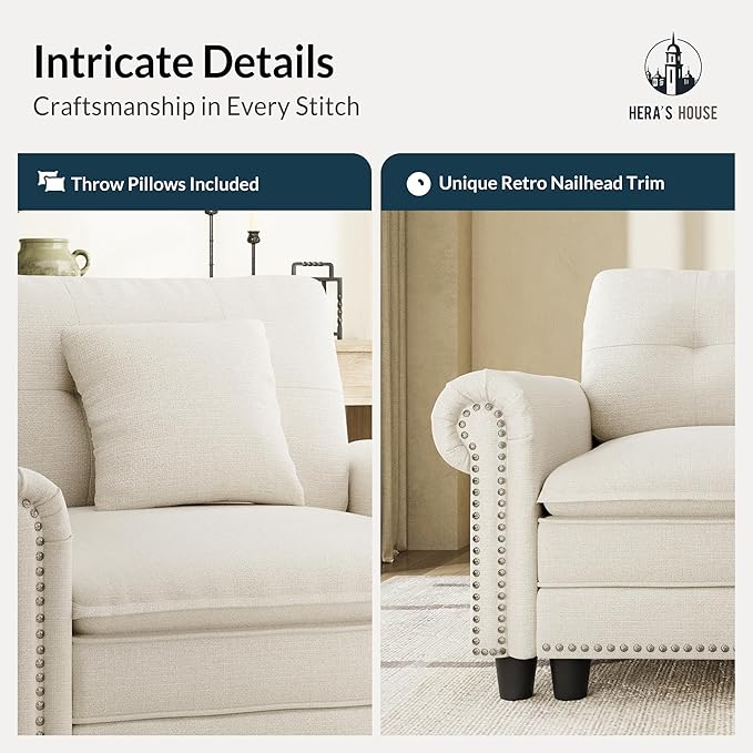 HERA'S HOUSE 2 Pieces Modular Sectional Sofa Sets, Oversized Couch Set