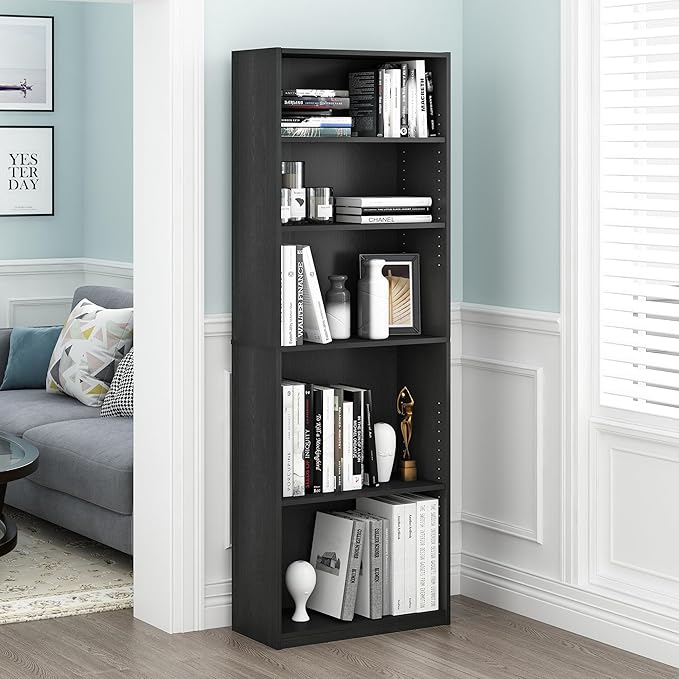 Furinno Jaya Book Shelf, 5-Tier Bookshelf, Bookcase