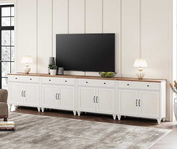 WAMPAT Farmhouse TV Stand for 85 inch TV