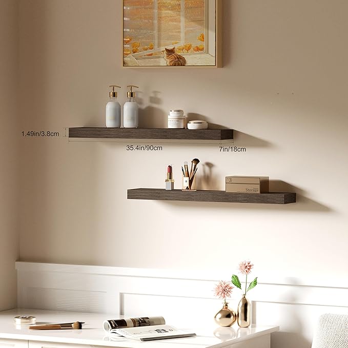 Floating Shelves for Wall, Bathroom Shelves Over Toilet, Wall Shelves & Book