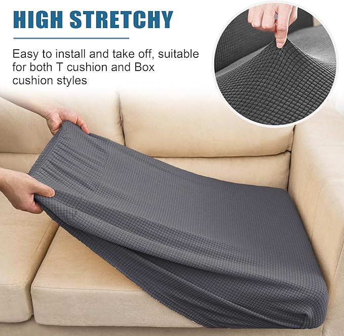 Water Repellent Couch Cushion Cover 3 Pieces Sofa Seat Cushion Covers, Stretch