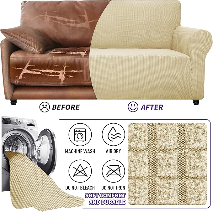 ZNSAYOTX Super Stretch Couch Cover Universal Sofa Covers