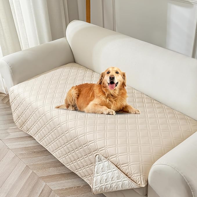 Genina Waterproof Couch Cover, Washable Anti-Slip 67 inch Sofa Covers