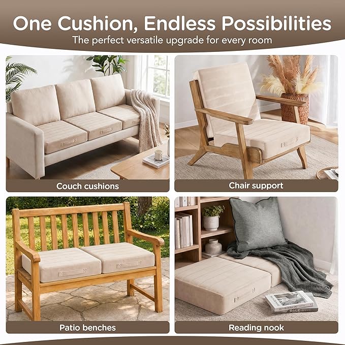 Codi Thick Replacement Couch Cushions, Upholstery Foam