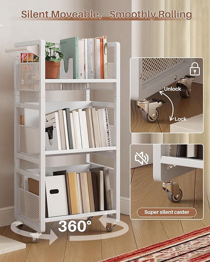 UMDONX Heavy-Duty Double-Sided Book Cart