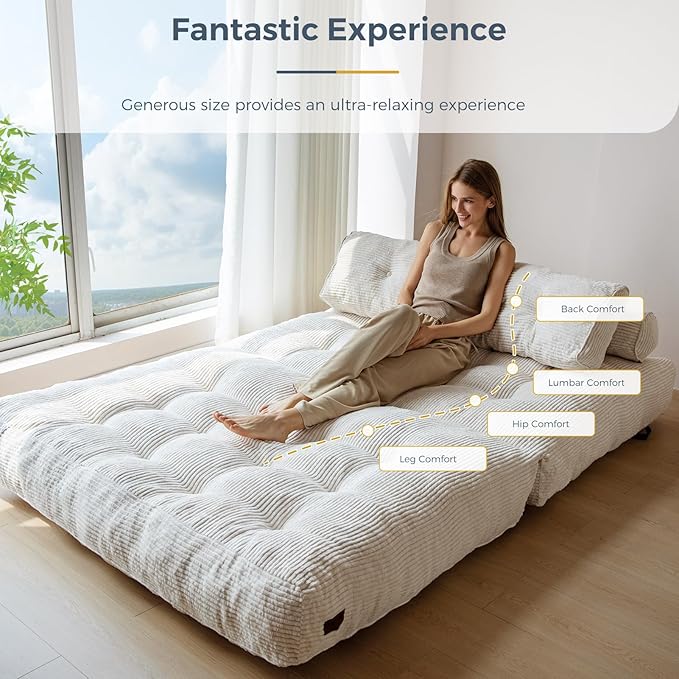 MAXYOYO Folding Sofa Bed, Convertible Sleeper Chair