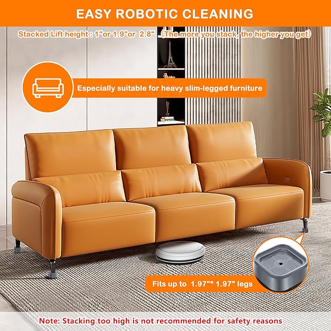 shouwuhho 4 Pack Furniture Risers Adjustable Bed Risers Heavy Duty Lifts Height