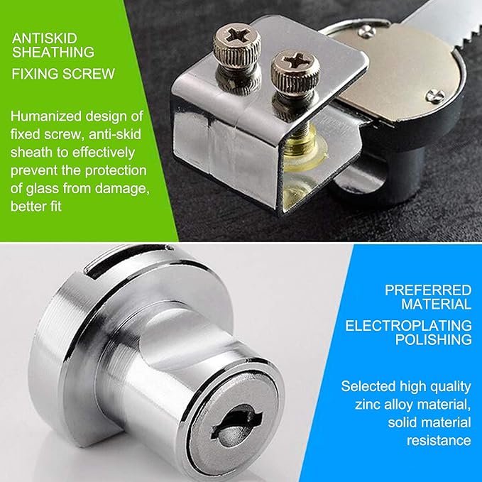 2Pcs Glass Cabinet Lock with Keys, Display Case Lock