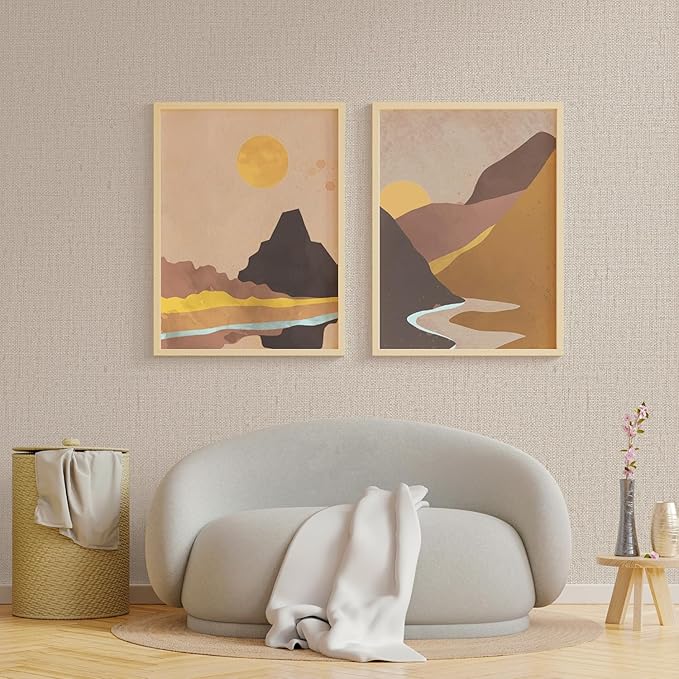 Beige Textured Contact Paper Grasscloth Wallpaper Peel and Stick Linen Self