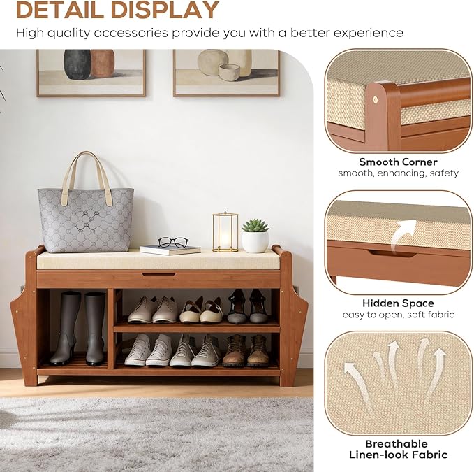 oakvivo 47.2in Shoe Bench Entryway
