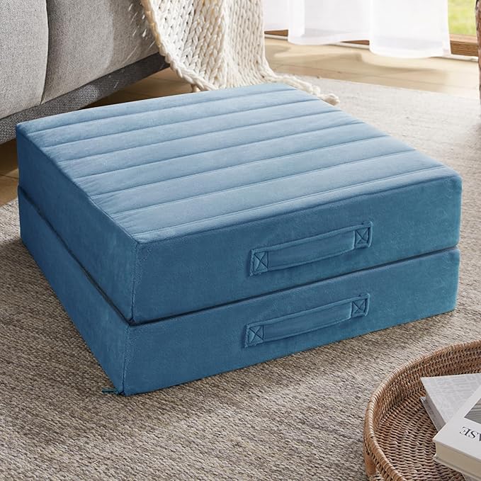 Codi High Density Foam Floor Pillow 2 Sets, Large Meditation Cushions Seating