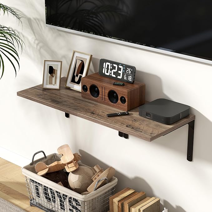 Fun Memories Floating Shelves for Wall, 12 Inch Deep Floating Shelves Set of 2
