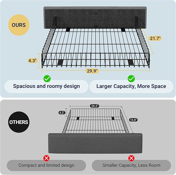 Allewie Upholstered Full Size Platform Bed Frame