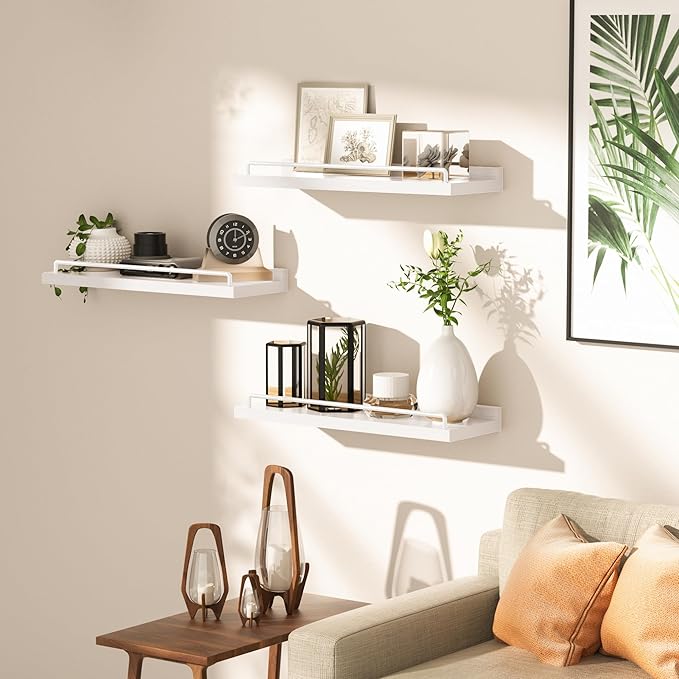 RYOFOBETTO Floating Shelves for Wall Decor, Living Room, Picture Frames