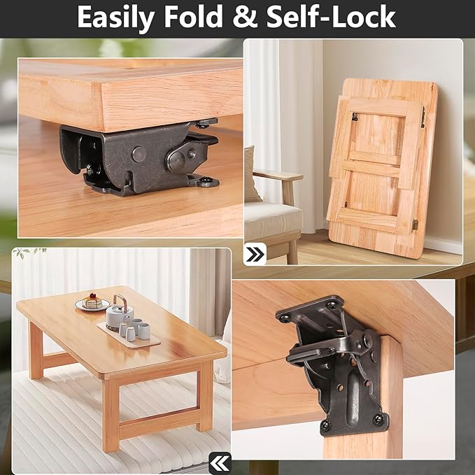 4 Pack Folding Brackets, Self-Lock Hinge