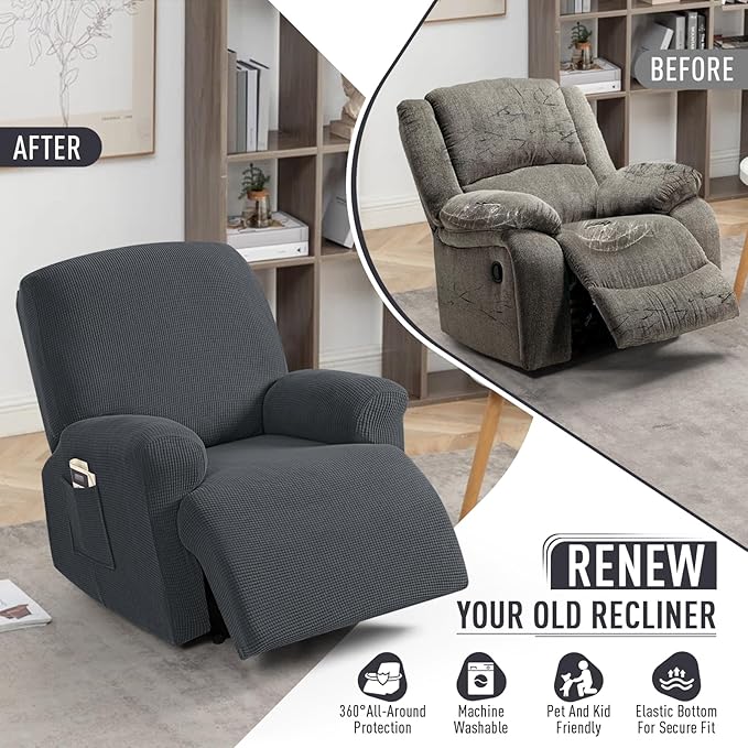 TAOCOCO Oversized Recliner Chair Covers, 1 Seater Streach Recliner Covers Soft