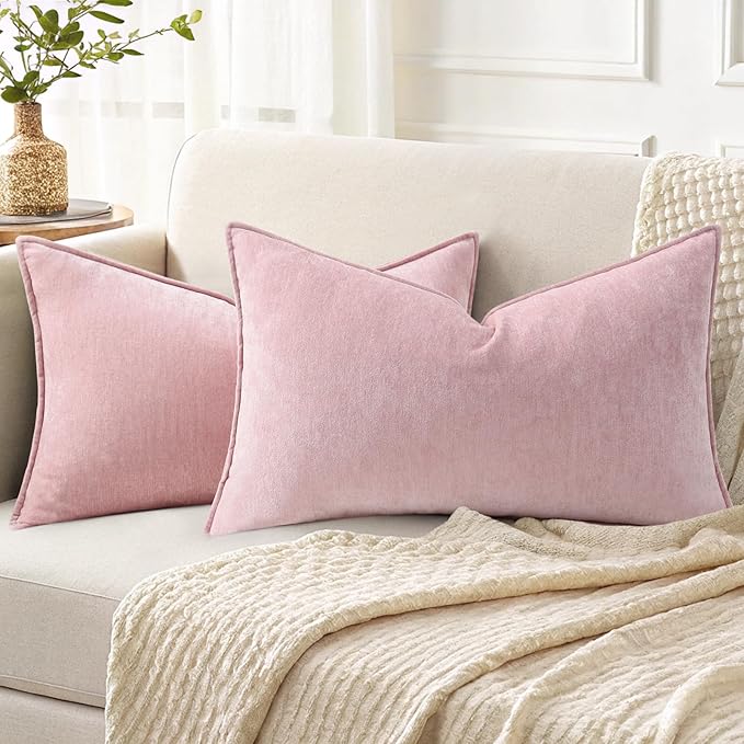 decorUhome Summer Couch Throw Pillow Covers 12x20 Set of 2, Decorative Soft