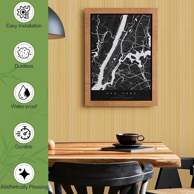 Bamboo Wall Panel for Interior Wall Decor, Renewable Pole Wrap Wainscoting Roll